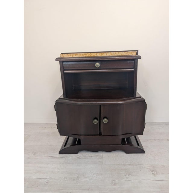 Art Deco Oak Cabinet with Marble For Sale - Image 13 of 13