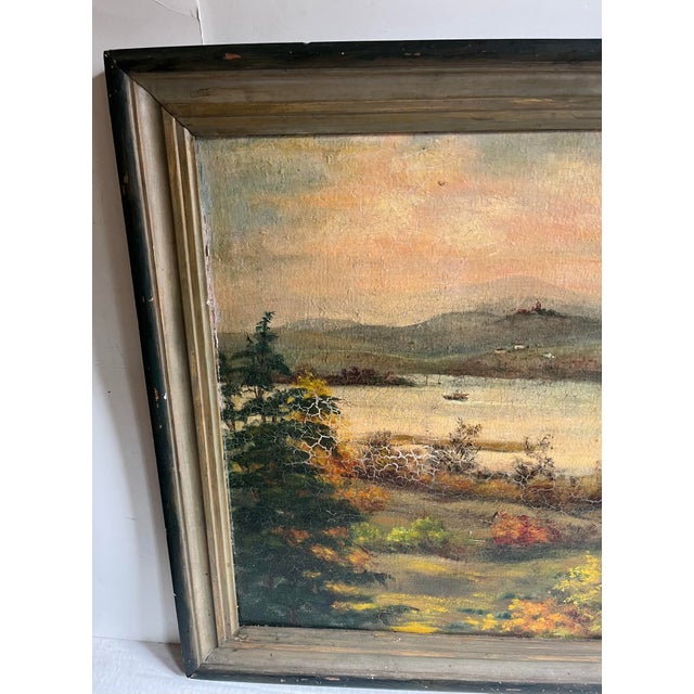 Wood Jasmine Decker 1953 Hudson Valley Landscape Oil on Board Painting For Sale - Image 7 of 11