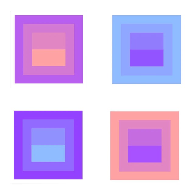 Pastel Geometric Print Set of 4 Barbiecore - 36" X 36" For Sale