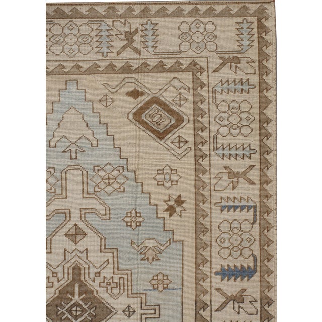 Textile Vintage Circa 1940 Turkish Oushak Area Rug 4ft 5in X 7'ft 4in For Sale - Image 7 of 10