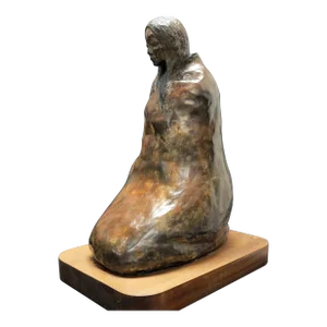 R. C. Gorman "Seated Woman" Bronze Sculpture Hand Signed