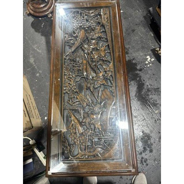 Late 20th Century Late 20th Century Custom Hand Carved Coffee Table Oriental For Sale - Image 5 of 9