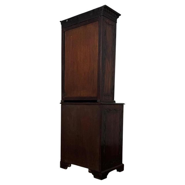 Gold 19th Century English Mahogany Cabinet Vitrine For Sale - Image 8 of 13
