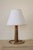 Beautiful Wood and Brass Swedish Mid-century Table Lamp by unknown maker. Circa 1940/50s it has a wooden lamp arm with...