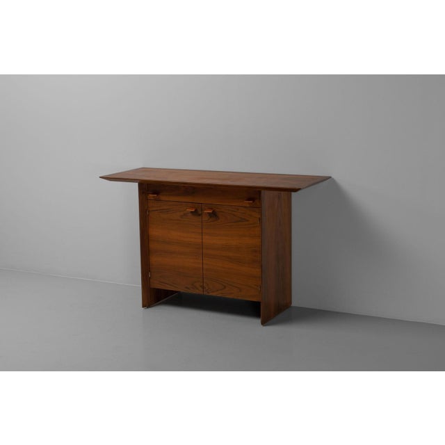 Wood Walnut Console Cabinet, France, 1960s For Sale - Image 7 of 14