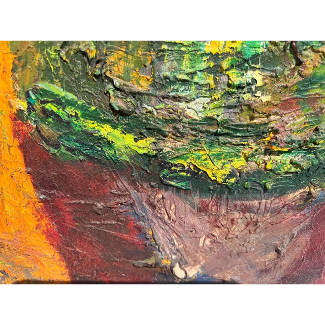 Late 20th Century Vintage Fauvist Figurative Painting of Mother & Daughter For Sale - Image 10 of 13