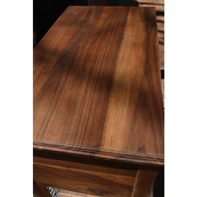 1980s 1980s Vintage Wooden English Tall Legged Cabinet or Desk W/ 3 Drawers & Carving For Sale - Image 5 of 12