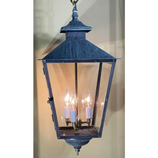 Classic Solid Copper & Brass Hanging Pendant / Lantern Light For Sale In Miami - Image 6 of 15