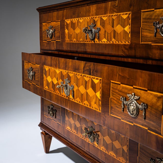 Louis XVI Marquetry Chest of Drawers, 1700s For Sale - Image 6 of 11