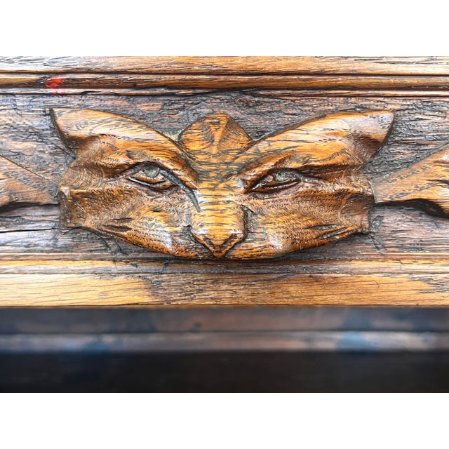 Brown Antique Spanish Oak Desk, 1900 For Sale - Image 8 of 10