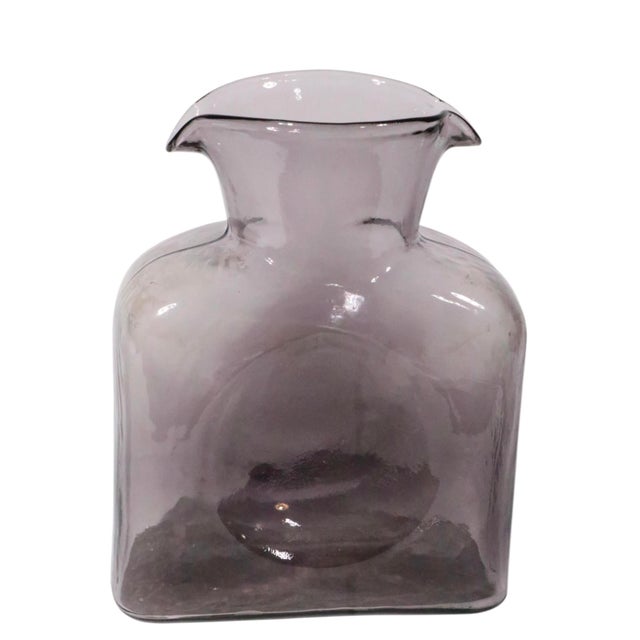 Blenko Mid 20th Century Blenko Double Spout Water Bottle in Amethyst Glass For Sale - Image 4 of 12