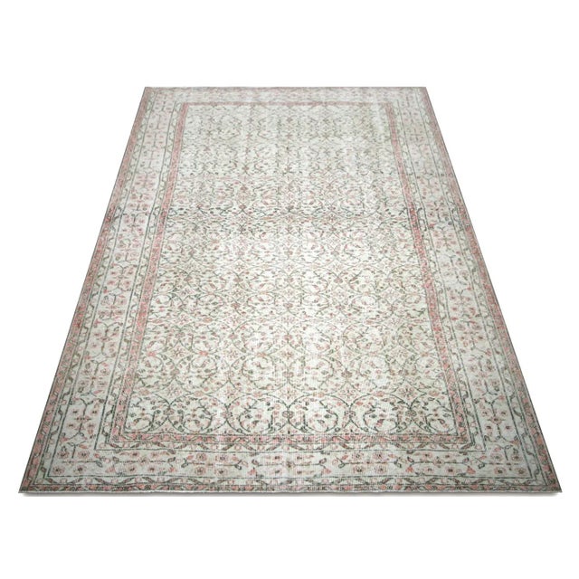 1960s Turkish Oushak Rug For Sale In Los Angeles - Image 6 of 7