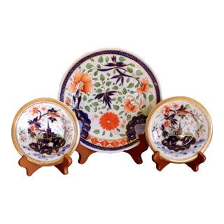 Early 19th Century Coalport Imari Plates - Set of 3 For Sale