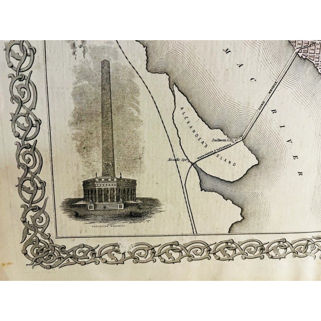 American 1855 Antique Map Georgetown & the City of Washington Print For Sale - Image 3 of 6