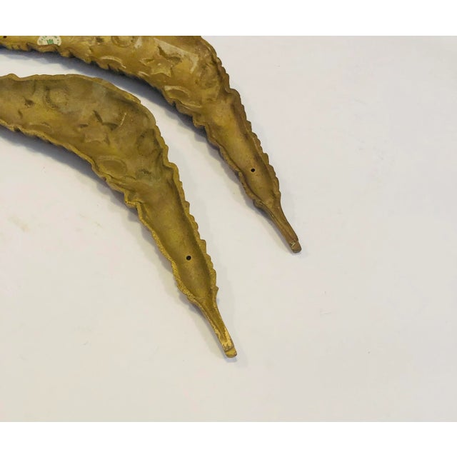 Vintage Solid Brass Victorian Picture Toppers - a Pair For Sale - Image 6 of 8