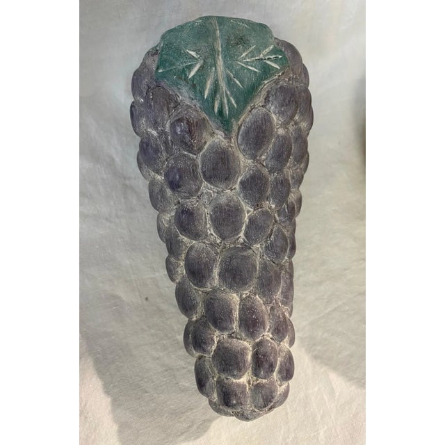 1980s 1980s Arts and Crafts Carved Wood Bananas and Grapes - 2 Pieces For Sale - Image 5 of 13