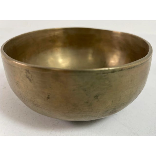 Vintage Asian Bronze Singing Hammered Bowl For Sale - Image 12 of 12