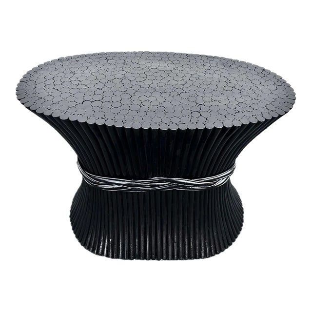 McGuire Attributed Organic Modern Bamboo Sheaf of Wheat Dining Table Base For Sale