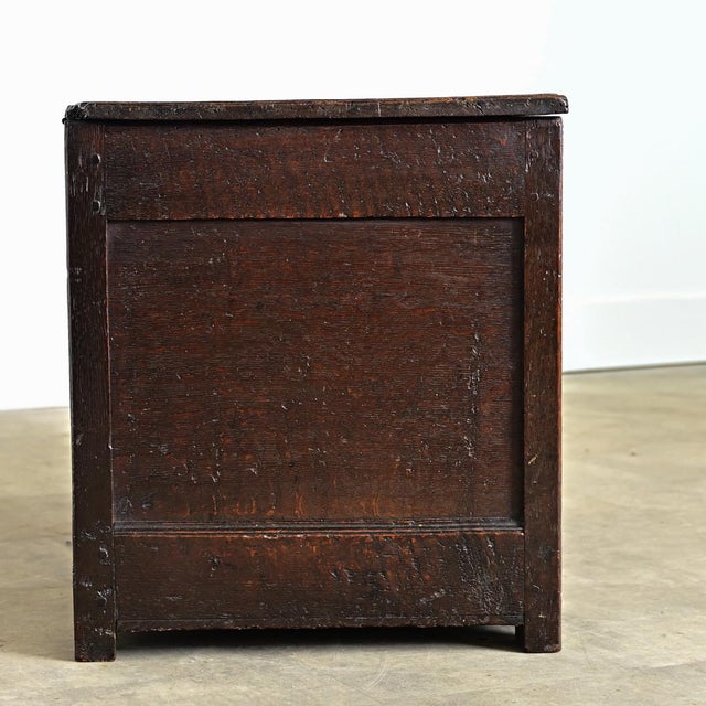 French Early 19th Century Carved Oak Coffer For Sale In Baton Rouge - Image 6 of 11