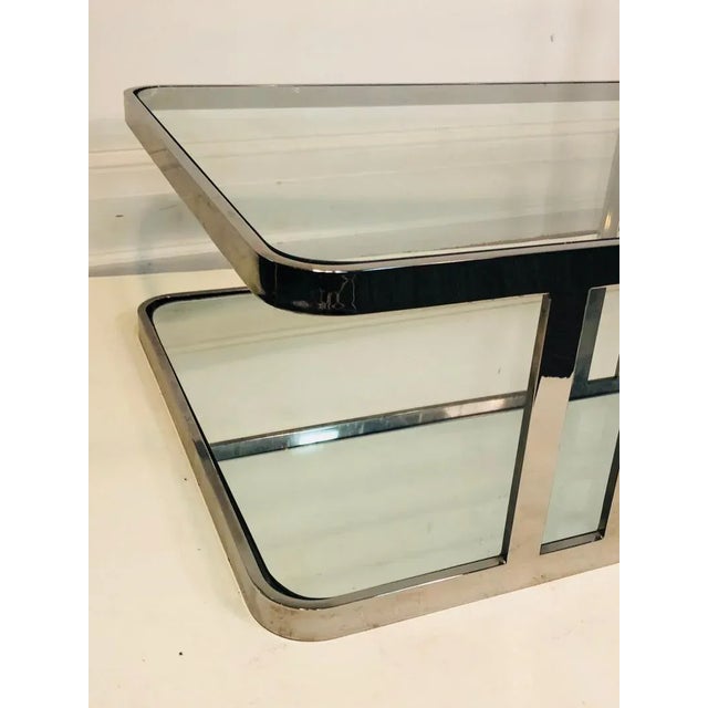 Milo Baughman Milo Baughman Coffee Table Chrome and Glass For Sale - Image 4 of 8