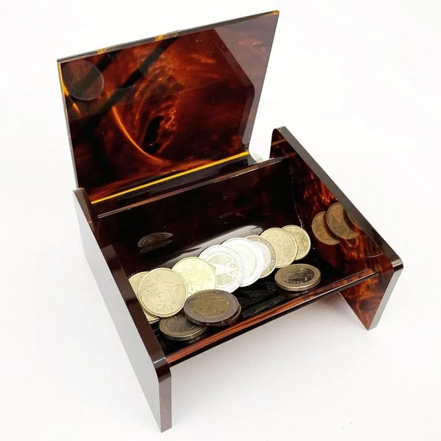 Mid-Century Modern Mid-Century Acrylic Glass & Brass Jewelry Box by Christian Dior, 1970 For Sale - Image 3 of 14