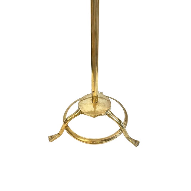 Mid 20th Century Mid 20th Century Brass Adjustable Valet Coat Rack With Paw Feet For Sale - Image 5 of 17