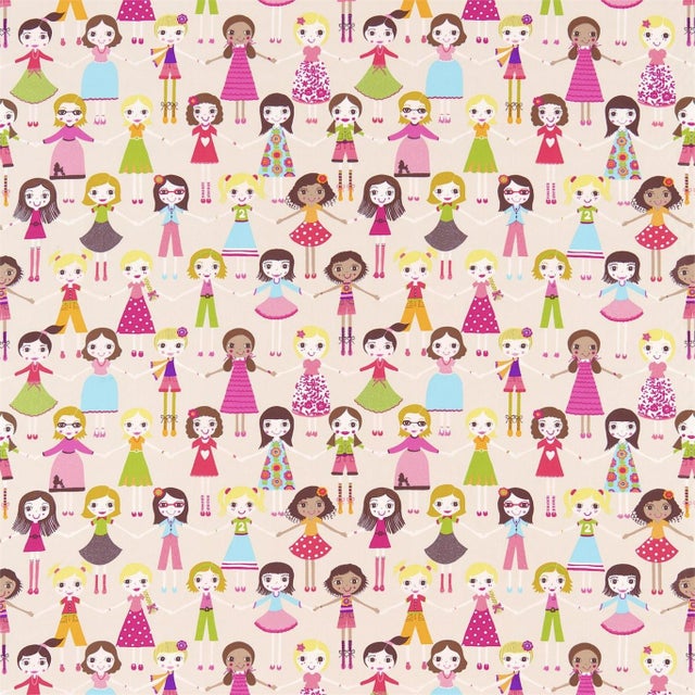 Harlequin Best of Friends Fabric in Pink Multi For Sale