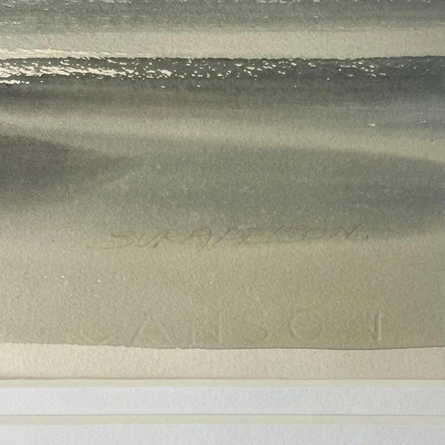 Late 20th Century Suraprison Artist Seascape Watercolor Painting, Signed & Framed For Sale - Image 5 of 6