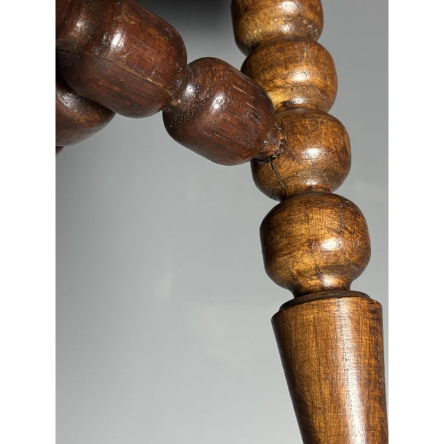 Mid-Century Brutalist Turned Wood Stool in the style of Charles Dudouyt, 1950s For Sale - Image 17 of 18