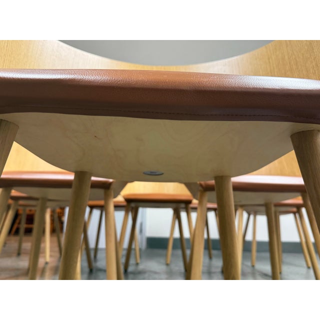 Stefan Diez for E15 Ch04 Houdini Oak + Leather Armchairs, Set of Ten For Sale - Image 12 of 12