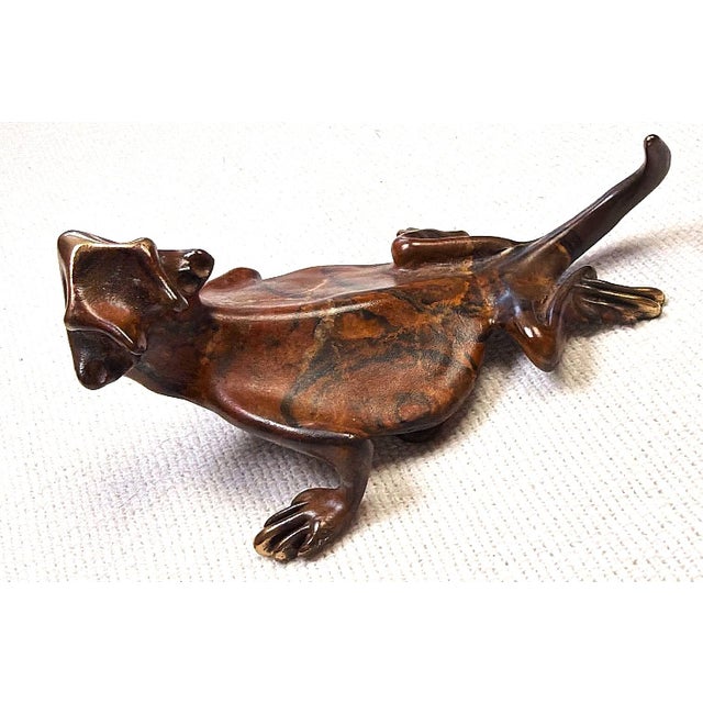 Burnt Umber 1980s Michael Storey Metal Sculpture Lizard Shelf or Wall Hanging For Sale - Image 8 of 11