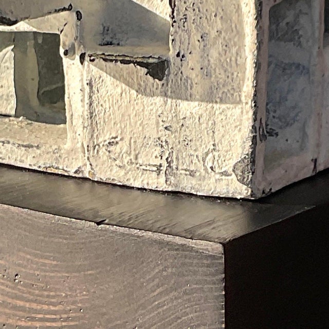 White Vintage Boho Signed Abstract Brutalist Ceramic Sculpture For Sale - Image 8 of 8