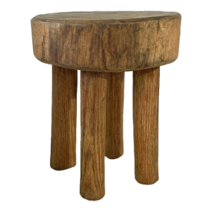 African Vintage Carved Wood Milk Stool Hehe Gogo People Tanzania 13" H