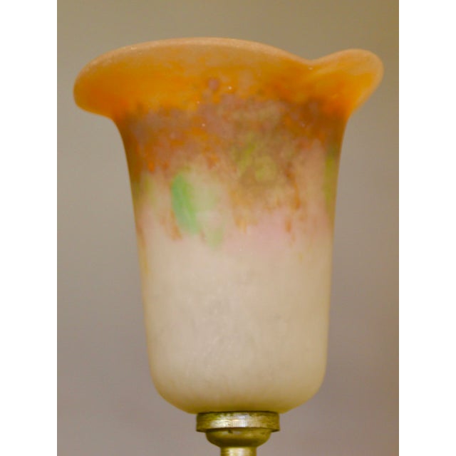 Gold Art Deco French Ceiling Lamp from Noverdy, 1920s For Sale - Image 8 of 11