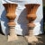 Tuscan Pair of Large Terracotta Italian Urns "Ref Impruneta " on Carved Jodhpur Sandstone Pedestals For Sale - Image 3 of 13