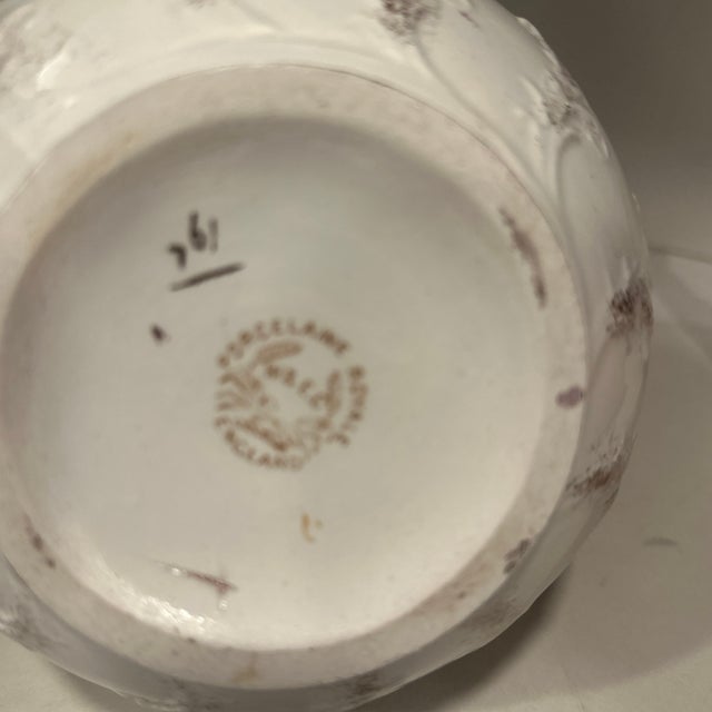 Antique Hand Painted Made in England W & E Corn Royale Porcelain Ewer-PITCHER. Excellent vintage condition.