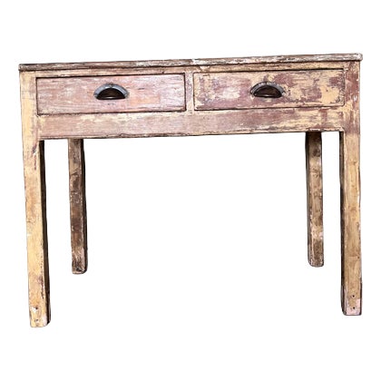 Vintage Desk with Cup Handles For Sale