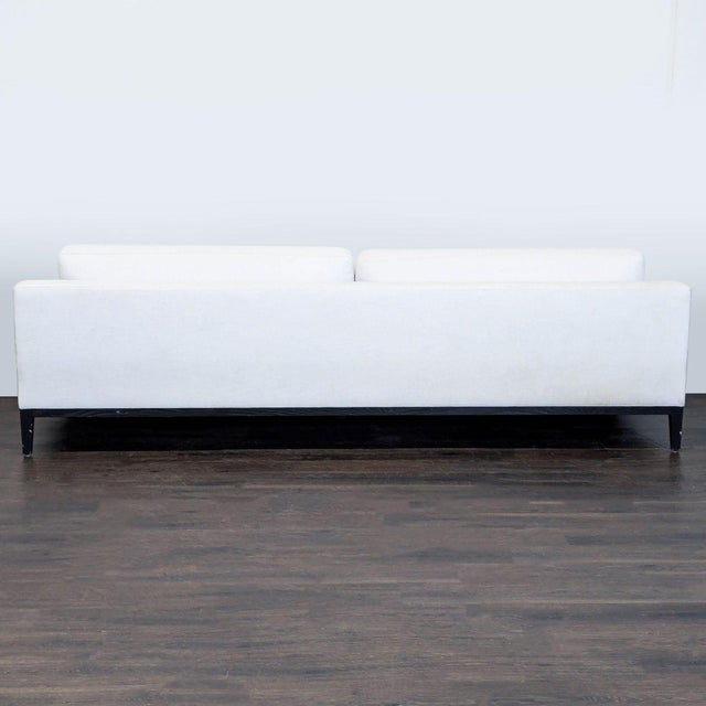 2020s Restoration Hardware Italia Modern 3-Seat White Sofa With Clean Lines and Bronze Legs For Sale - Image 5 of 7