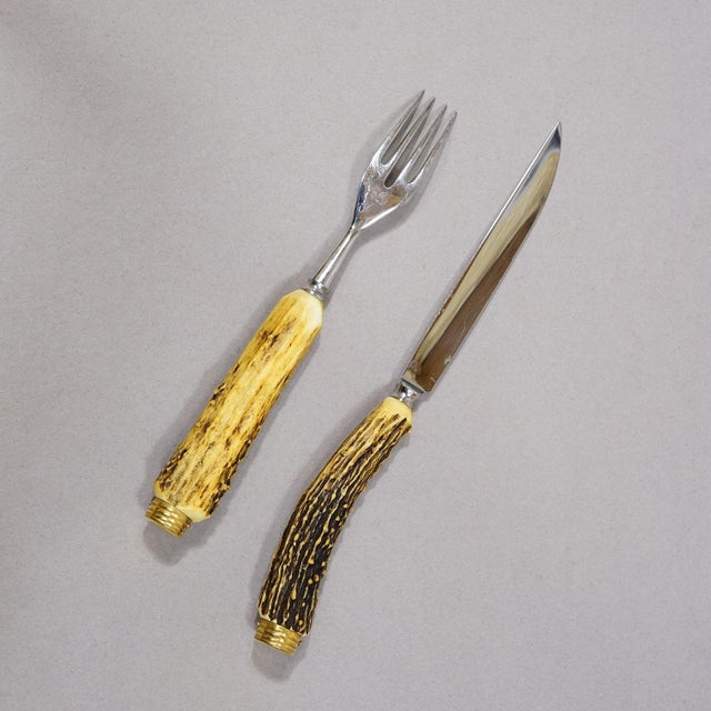 Vintage Stainless Steel and Horn Cutlery Set 'Othello' by Anton Wingen, 1950s For Sale - Image 4 of 8