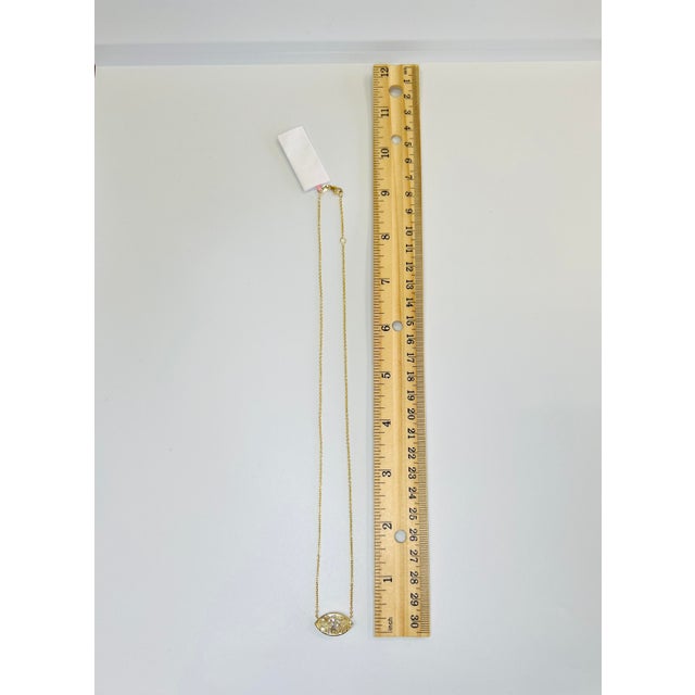 Metal 5 Carat Marquise Diamond East West Bezel Necklace in 18k Yellow Gold For Sale - Image 7 of 7