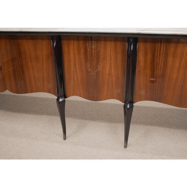 Wood Louis XV French Sideboard with Marble Top, 1940s For Sale - Image 7 of 14