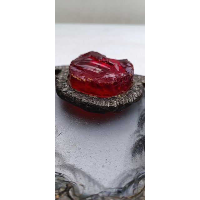 Vintage Hammered Glass Paperweight, 1970s For Sale - Image 4 of 11