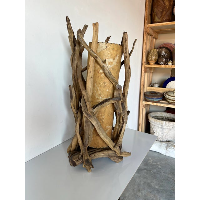 Vintage Monumental Organic Driftwood Table Lamp For Sale - Image 9 of 13