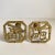 Chinoiserie Brass Candlesticks Asian Character Vintage Brass Candle Holders a Pair For Sale - Image 10 of 13