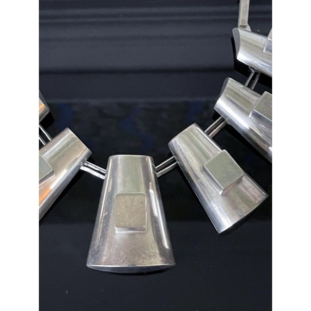 Modern Sculptural Sterling Silver Necklace Graziella Laffi For Sale - Image 9 of 14