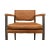 Brown Mid-Century Modern Style Contemporary Leather Armchair For Sale - Image 8 of 11