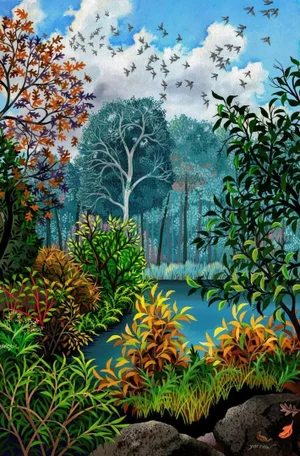 "The Far Shore" Contemporary Landscape Giclee Reproduction 24 X 36 by Wynn Yarrow