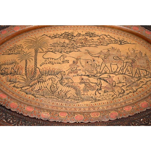 Antique Indian Tray Top Coffee Table, 1880s For Sale - Image 6 of 11