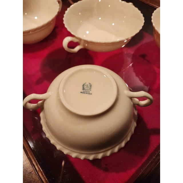 Traditional Seven Lenox Gadroon Pattern Soup Bowls For Sale - Image 3 of 6