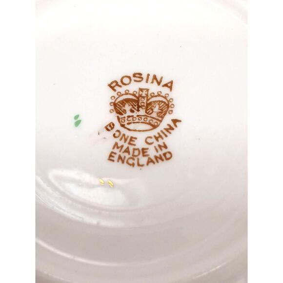 1950s Rosina Bone China Saucer with Floral Orange Raised Poppies, England For Sale - Image 4 of 4